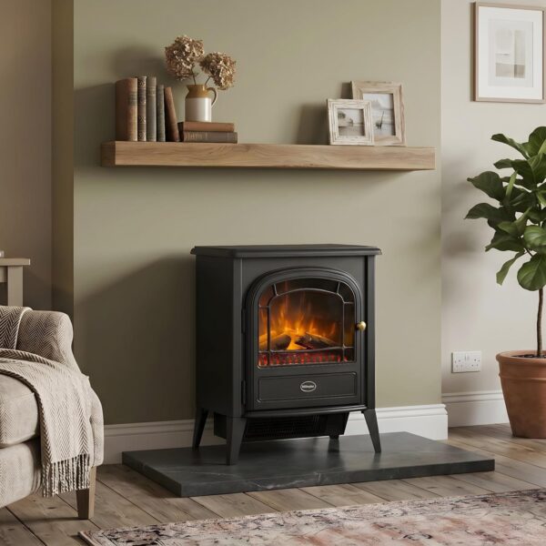 81lbdD7ohL._AC_SL1500_.jpg Dimplex Club Optiflame Electric Stove, Black Freestanding Electric Fire with Artificial Logs