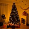 6ft Black Artificial Christmas Tree with DIY 100 Warm Lights