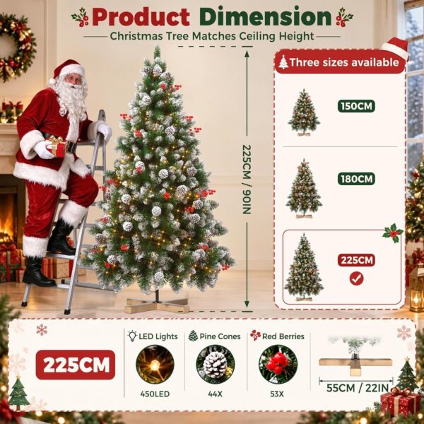81oxpOnZgJL._AC_SL1500_.jpg 7.5ft/225cm PVC Snow Flocked Artificial Christmas Tree with Light