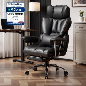 81pGYu7joTL._AC_SL1500_.jpg Efomao Desk Office Chair, Big and Tall PU Leather Ergonomic Office Chair
