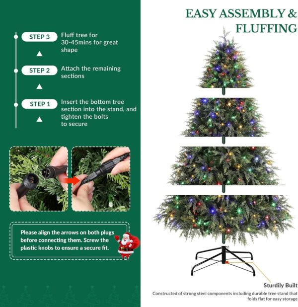 81pj6GhzAL._AC_SL1500_.jpg Shareconn 6.5ft Artificial Fir Function Christmas Tree with Lights,17 modes