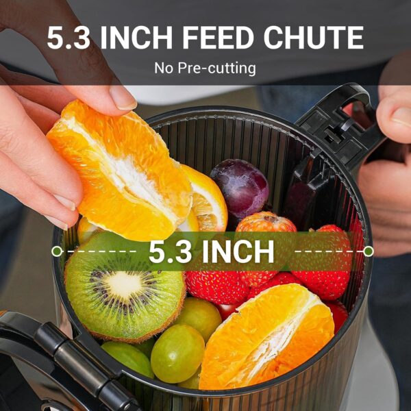 AMZCHEF Cold Press Juicer, Slow Masticating Juicer, 145mm Wide Chute