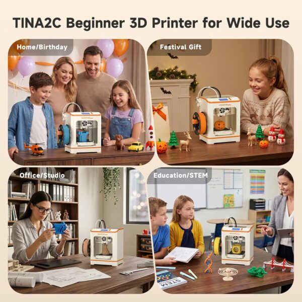 Weefun TINA2C 3D Printer for Beginners & Kids with Filament Starter Bundle