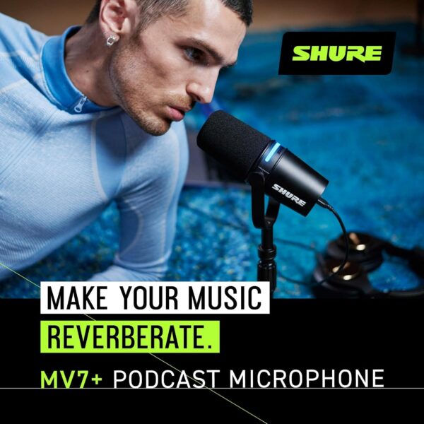 81skGcfKvOL._AC_SL1500_.jpg Shure MV7+ USB-C & XLR Podcast Dynamic Mic with Stand - Black