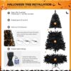 6ft Black Artificial Christmas Tree with DIY 100 Warm Lights