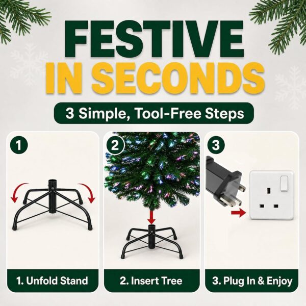 81vyGpYzCL._AC_SL1500_.jpg New Christmas Tree X-Mas Tree Fiber Optic Color Changing Multi Colour Led Lights With Star Free Standing Indoor Tree Lights XMAS Gift (7 FT)