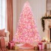 Pink Rotating Christmas Tree Prelit 7ft