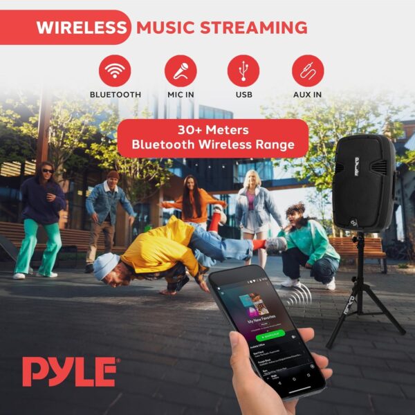 81yW1zYZ-FL._AC_SL1500_.jpg Pyle Portable Bluetooth PA Speaker System, 12"