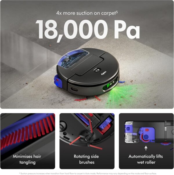 81yjH5n2WWL._AC_SL1500_.jpg Dyson Robot Vacuum, Self-Cleaning, Self-Emptying, Black and Blue