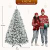 81z6jjbhVjL._AC_SL1500_.jpg YITAHOME Christmas Tree 6ft, Full Snow Flocked Artificial Tree with Foldable Metal Stand & Metal Frame