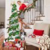 81zkBGGzouL._AC_SL1500_.jpg HMASYO 6FT/1.8M Pop Up Tinsel Christmas Tree with 100 Timer Lights & Remote