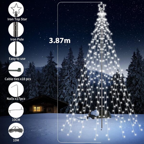 Joomer Christmas Tree Lights Topper Star Height 12.7ft 568 LED White