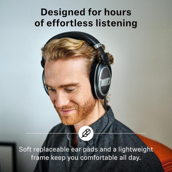 911qqq2H08L._AC_SL1500_.jpg Sennheiser HD 599 SE Open-Back, Wired Over Ear Headphones, Premium Design, Natural Balanced Audio, Comfortable Fit for Music, Gaming, School, Work, Black