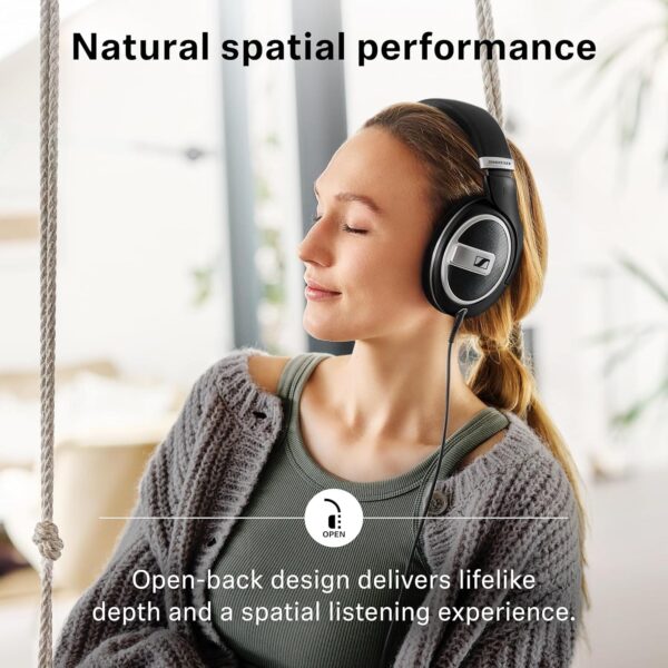 915DEaVtIL._AC_SL1500_.jpg Sennheiser HD 599 SE Open-Back, Wired Over Ear Headphones, Premium Design, Natural Balanced Audio, Comfortable Fit for Music, Gaming, School, Work, Black