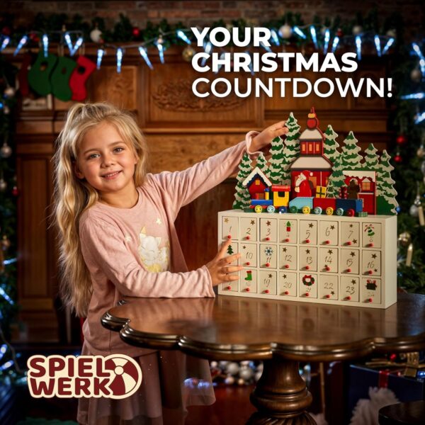 915m533BnzL._AC_SL1500_.jpg Spielwerk® Wooden Advent Calendar, Chocolates Gift Box, Christmas Landscape