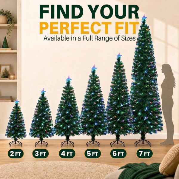 9168y8HEOgL._AC_SL1500_.jpg New Christmas Tree X-Mas Tree Fiber Optic Color Changing Multi Colour Led Lights With Star Free Standing Indoor Tree Lights XMAS Gift (7 FT)