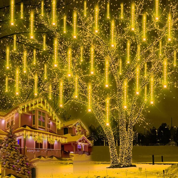 Fairy Lights Mains Powered 24 Tube Meteor Shower Christmas Lights, Warm [Energy Class F]