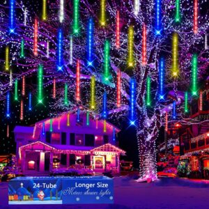 Meteor Shower Outdoor Christmas Lights 24 Tube 576LED, Multi Color [Energy Class F]