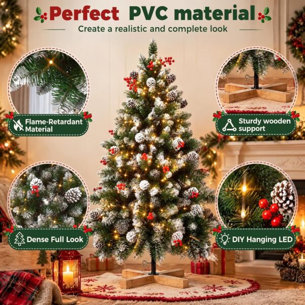 917F30rd9OL._AC_SL1500_.jpg 7.5ft/225cm PVC Snow Flocked Artificial Christmas Tree with Light