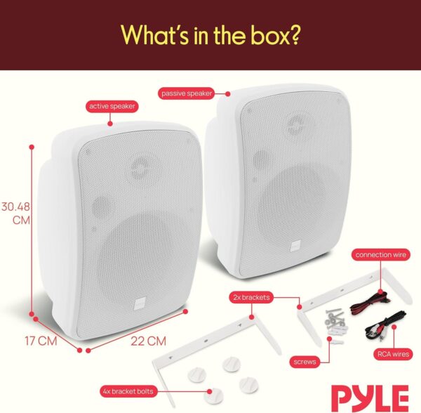 9191mB6siFL._AC_SL1500_.jpg Pyle Bluetooth Garden Speakers Pair – 16.5 cm (6.5") 800W Weatherproof Wall/Ceiling Mounted Outdoor Wireless Speaker System