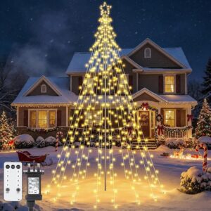 Joomer Christmas Tree Lights Topper Star Height 127ft 568 LED Warm White