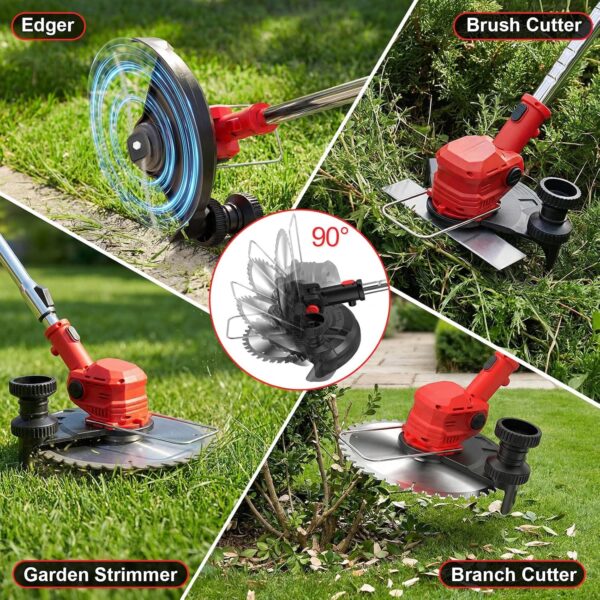 91GKz7IHRBL._AC_SL1500_.jpg Cordless Strimmer 21V with 2×2000mAh Battery & Charger,Grass Trimmer Cordless with 14 Blades Cutting System