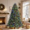 91LEJG0MK-L._AC_SL1500_.jpg Shareconn 6.5ft Artificial Fir Function Christmas Tree with Lights,17 modes