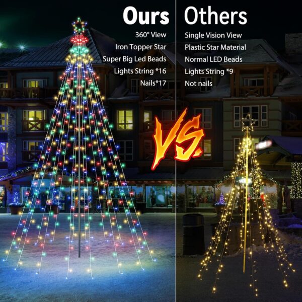 Joomer Christmas Tree Lights Topper Star Height 12.7ft 568 LED Multicolor