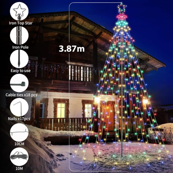 Joomer Christmas Tree Lights Topper Star Height 12.7ft 568 LED Multicolor