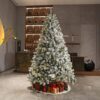 91Wglp-OokL._AC_SL1500_.jpg Asinse 7ft Pre-Lit Snow Flocked Christmas Tree with 450 Chasing Warm LED Lights