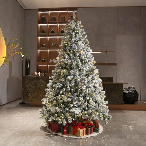 91Wglp-OokL._AC_SL1500_.jpg Asinse 7ft Pre-Lit Snow Flocked Christmas Tree with 450 Chasing Warm LED Lights