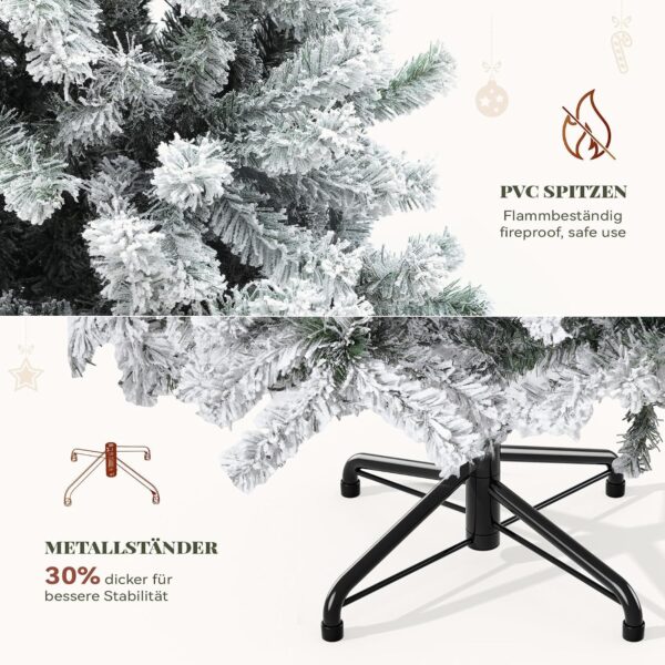 91eu0fH9y8L._AC_SL1500_.jpg YITAHOME Christmas Tree 6ft, Full Snow Flocked Artificial Tree with Foldable Metal Stand & Metal Frame