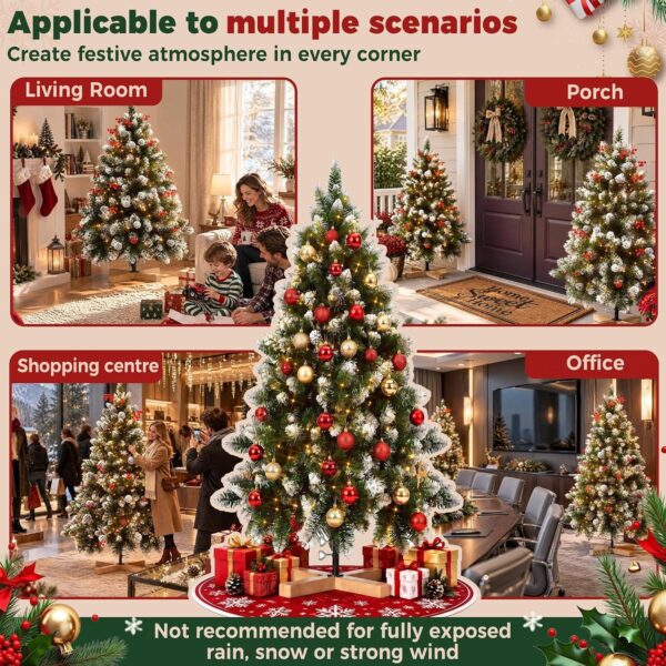 91fRYj6YqSL._AC_SL1500_.jpg 7.5ft/225cm PVC Snow Flocked Artificial Christmas Tree with Light