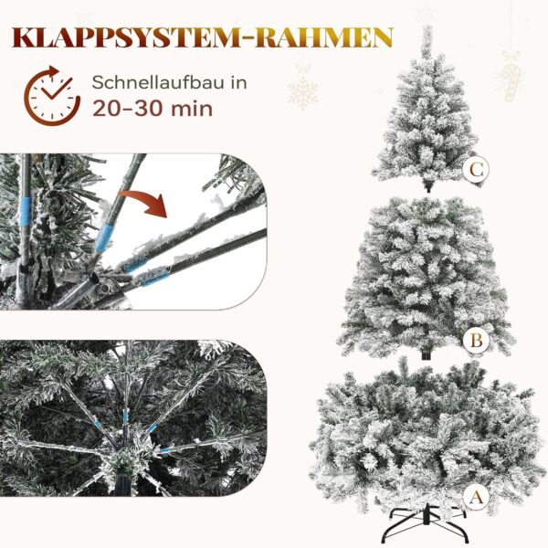 91iS8jNExsL._AC_SL1500_.jpg YITAHOME Christmas Tree 6ft, Full Snow Flocked Artificial Tree with Foldable Metal Stand & Metal Frame