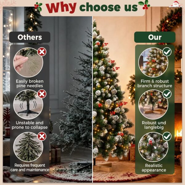 91s2Q28SfRL._AC_SL1500_.jpg 7.5ft/225cm PVC Snow Flocked Artificial Christmas Tree with Light