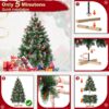 5 ft/150cm PVC Snow Flocked Artificial Christmas Tree Green Flocked