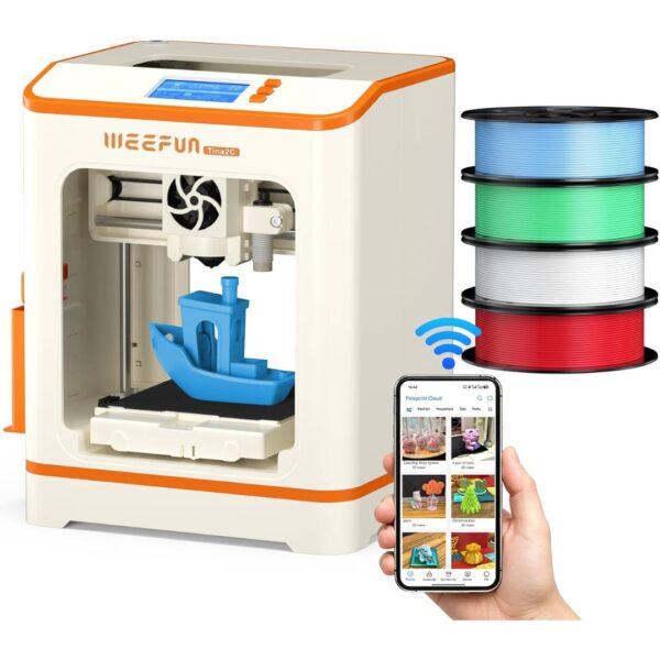 Weefun TINA2C 3D Printer for Beginners & Kids with Filament Starter Bundle