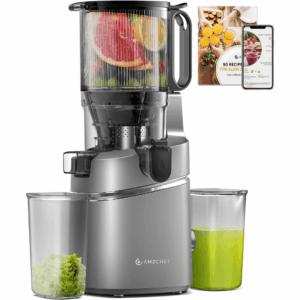 AMZCHEF Cold Press Juicer, Slow Masticating Juicer, 145mm Wide Chute