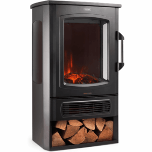 Vonhaus Electric Log Burner 2000W – 2 Heat Settings – Black