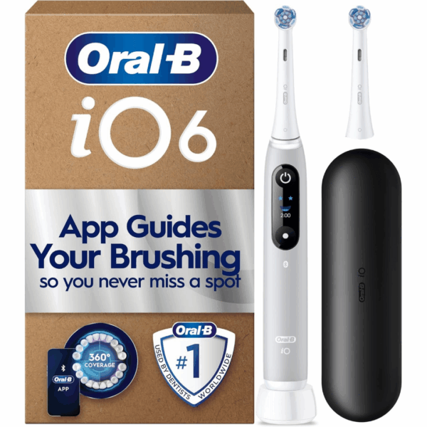 Untitled-Design-17.png Oral-B iO6 Electric Toothbrush, Grey, with Travel Case and Spare Head